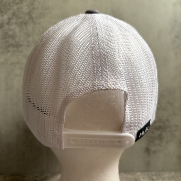 Huk Fishing Gray Trucker Hat Mahi Mahi SnapBack Cap Adjustable - Picture 3 of 7